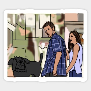 Cute Dog Distracts Boyfriend Sticker